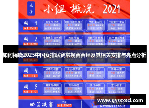如何揭晓2025中国女排联赛常规赛赛程及其相关安排与亮点分析
