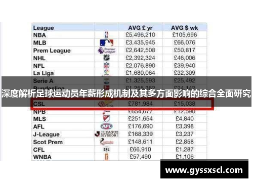 深度解析足球运动员年薪形成机制及其多方面影响的综合全面研究